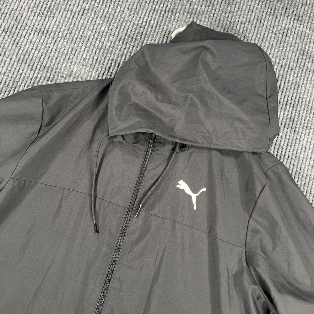 PUMA Jacket Womens XL Extra Large Black Long Sleeve Full Zip Hooded Activewear